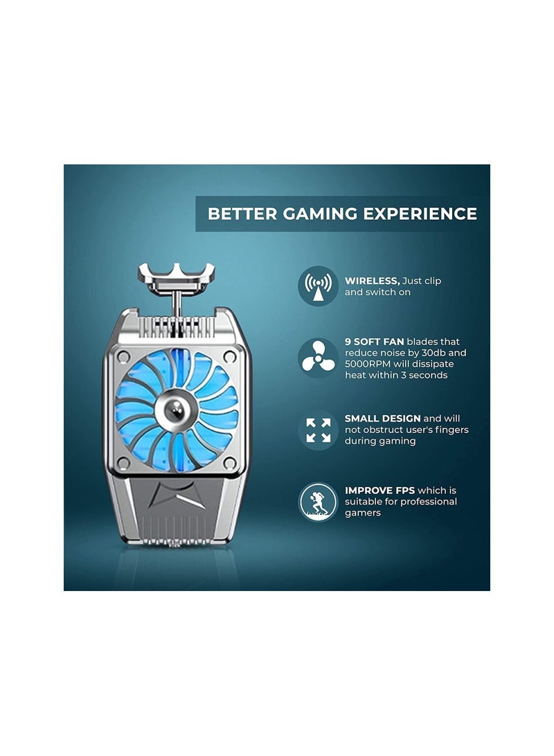 1PCS Mobile Phone Cooler Rechargeable Cooling Fan Cell Phone Radiator For Playing Games Watching Videos With LED Light, Compatible For iPhone & Android Smartphones - Image 4