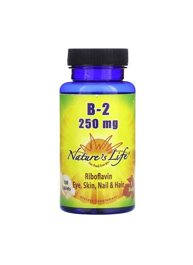 Nature's Life B 2 Riboflavin 250 mg 100 Tablets  - Image 1