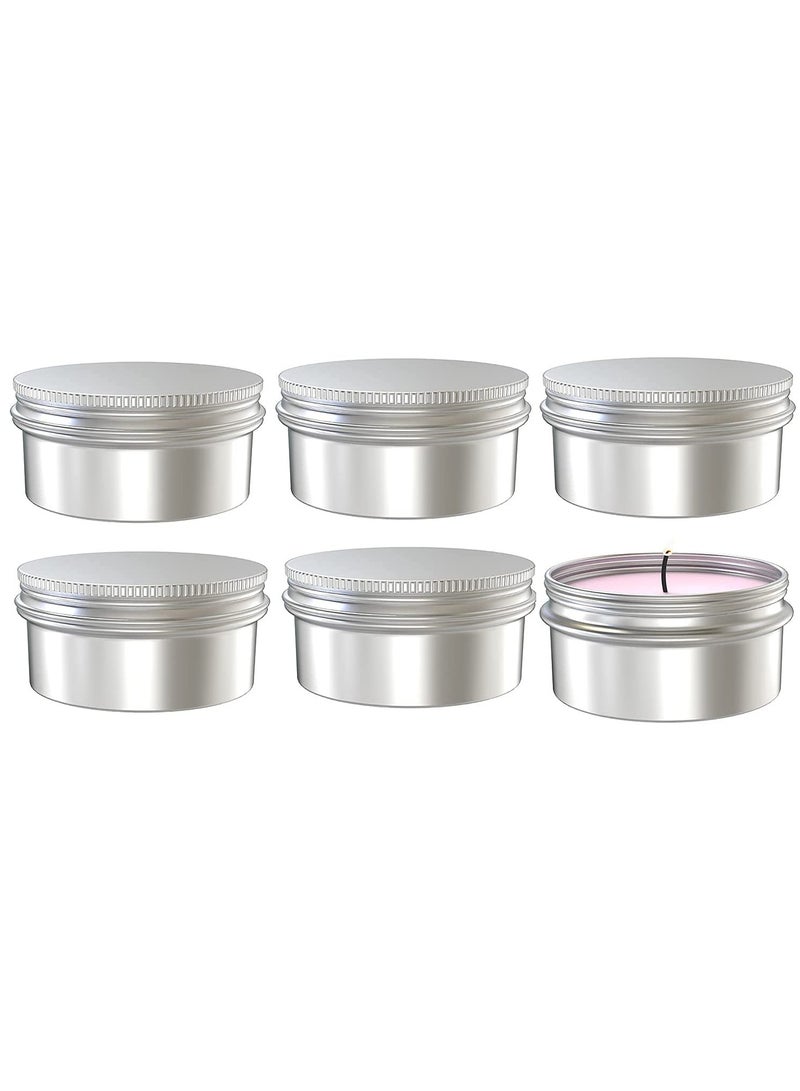 SYOSI Metal Tins Cans, Bulk Storage Aluminum Jars, Round Food Tins Screw Top Refillable Containers for Storing Spices, Candies, Lip Balm, Candles Arts & Crafts - Image 1