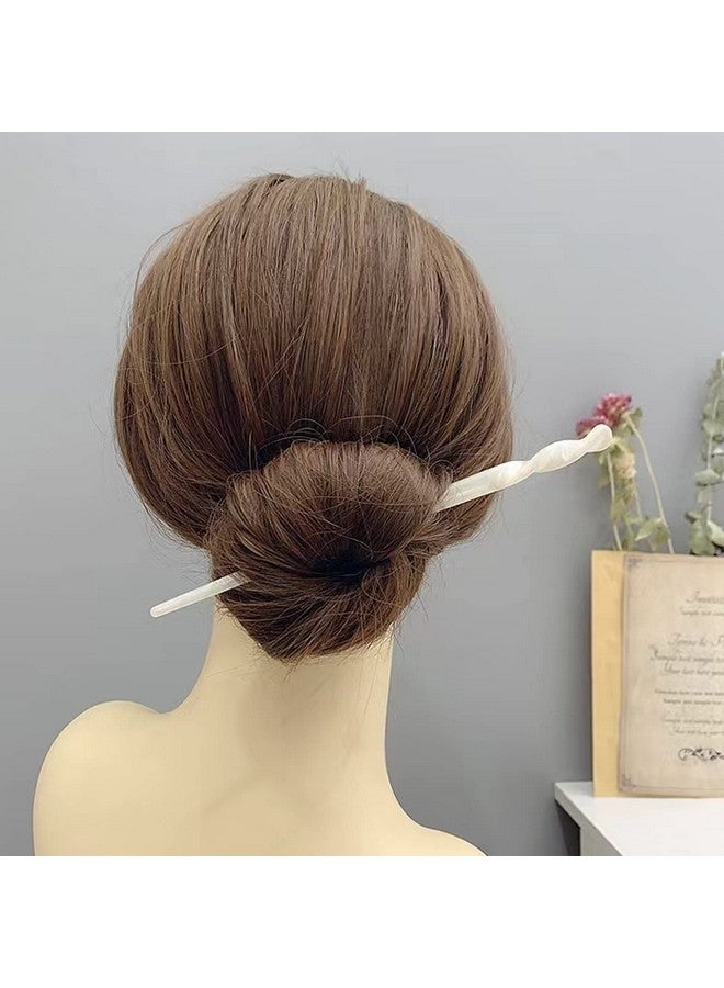 Consio 10 Pieces Acetate Hair Sticks Women Styling Hair Vintage Leopard Print Tortoise Shell Hairpin Girls Chopsticks Hairpins Disk Hair Sticks For Long Hair Hair Accessories With Flannelette Bag - Image 5