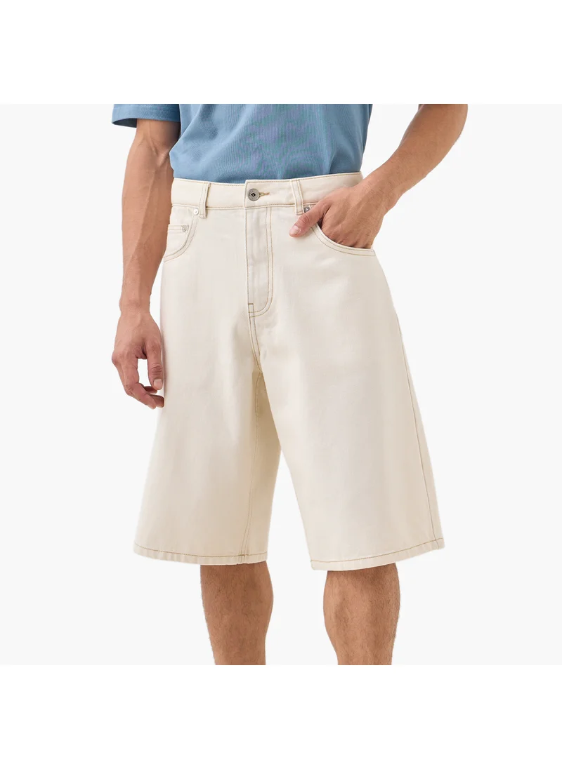 لي كوبر Lee Cooper Regular Fit Denim Shorts with Pockets
