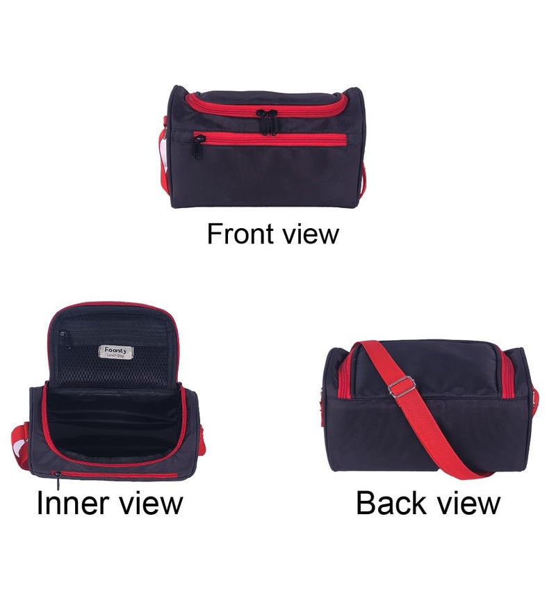 FOONTY Pack of 1 (Lunch Bags,Tiffin Bag,Picnic Bag,Lunch Cover,Tiffin Cover) Waterproof Lunch Bag(,FFFLB9030B,Black) - Image 2