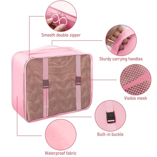 YEEYAA Packing Cubes for Travel - 10 Set Luggage Organizer Bags for Family, Mesh Breathable Travel Packing Cubes for Suitcases Durable Essentials Bags Set - Image 4