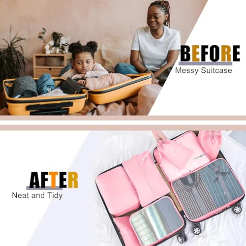 YEEYAA Packing Cubes for Travel - 10 Set Luggage Organizer Bags for Family, Mesh Breathable Travel Packing Cubes for Suitcases Durable Essentials Bags Set - Image 2