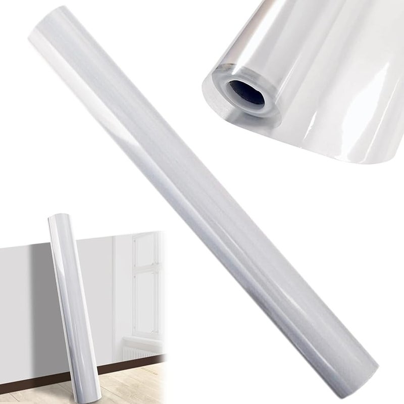 Clear Wall Protector 18x197 Inch Electrostatic Film Removable Waterproof Backsplash Shield for Furniture - Image 1