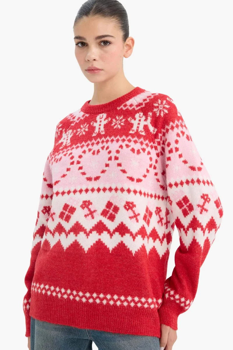 ديفاكتو Christmas Themed Regular Fit Pullover