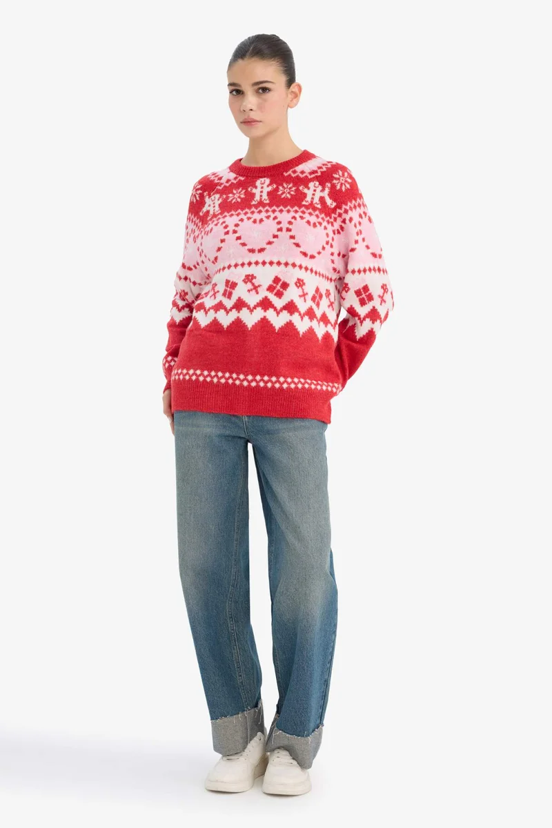 ديفاكتو Christmas Themed Regular Fit Pullover