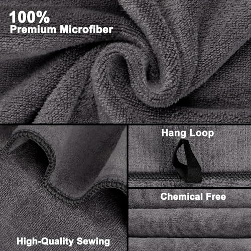 Orighty Bath Towels Pack of 2 - Soft Feel Grey Bath Towel Sets, Highly Absorbent Microfiber Towels for Body, Quick Drying, Microfiber Towel for Sport, Yoga, SPA, Fitness, (27’’ x 54’’) - Image 3