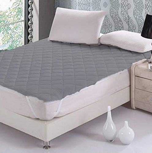 Rajasthan Crafts Waterproof and Dust Proof Microfiber Double Bed Mattress Protector (Grey; 72X78-inch) - Image 1