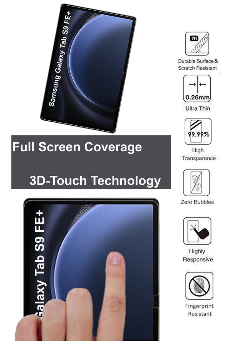 حماية شاشة زجاجية لجهاز سامسونج جالكسي تاب S9 FE بلس 12.4 بوصة – شفافية عالية، لمسة رقيقة، مضادة للانفجار، حواف سلسة، تركيب سهل، واقي شاشة لجهاز سامسونج جالكسي تاب S9 FE بلس 12.4 بوصة - Image 4