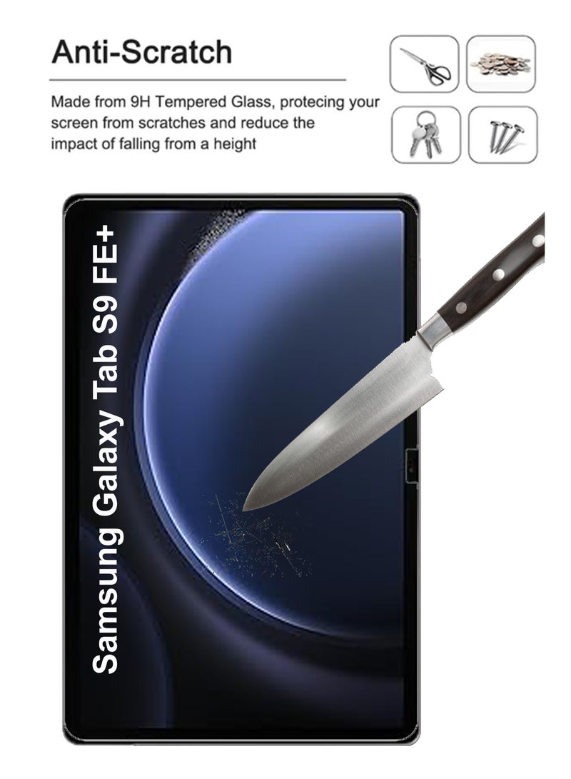 حماية شاشة زجاجية لجهاز سامسونج جالكسي تاب S9 FE بلس 12.4 بوصة – شفافية عالية، لمسة رقيقة، مضادة للانفجار، حواف سلسة، تركيب سهل، واقي شاشة لجهاز سامسونج جالكسي تاب S9 FE بلس 12.4 بوصة - Image 2