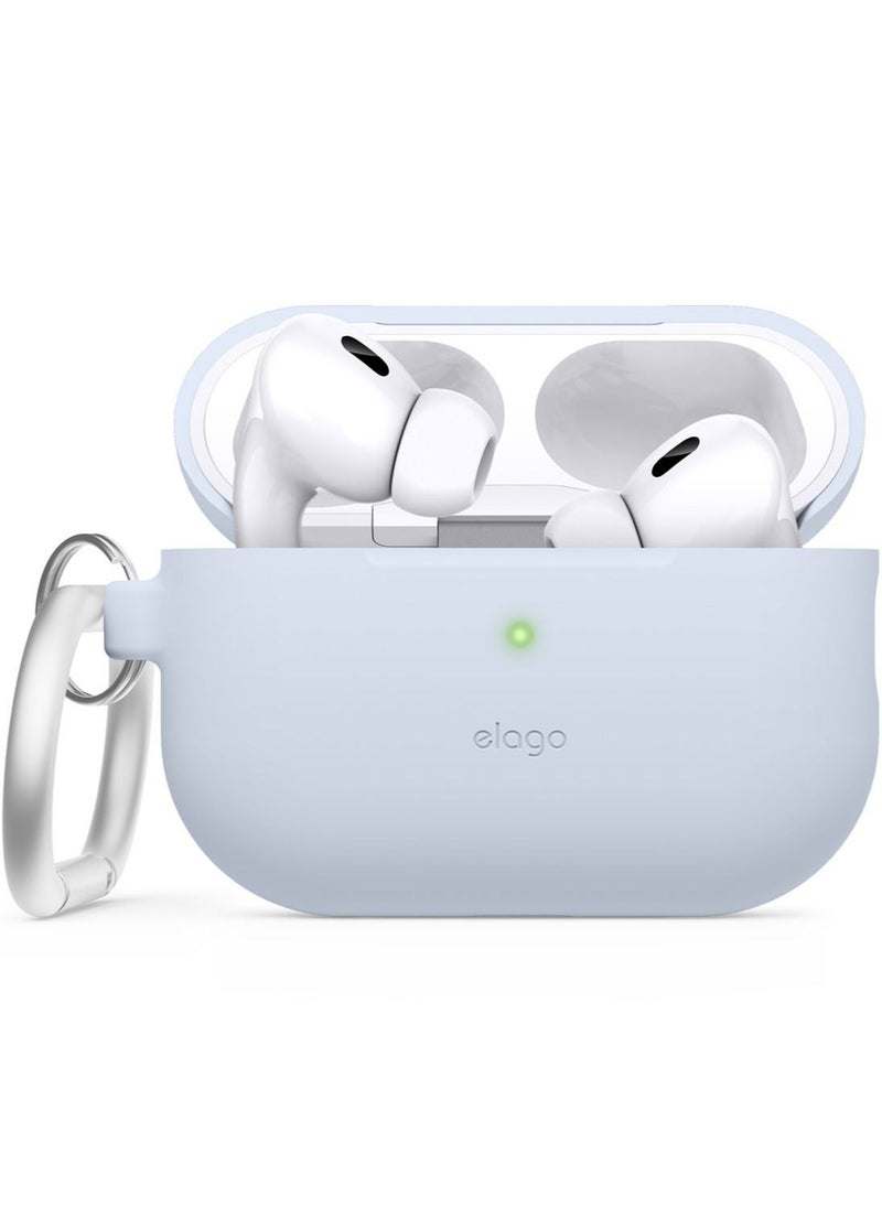Elago - Silicone Hang for Airpods Pro 2nd Gen (2022) Case Cover with Carabiner - Light Blue - Image 1