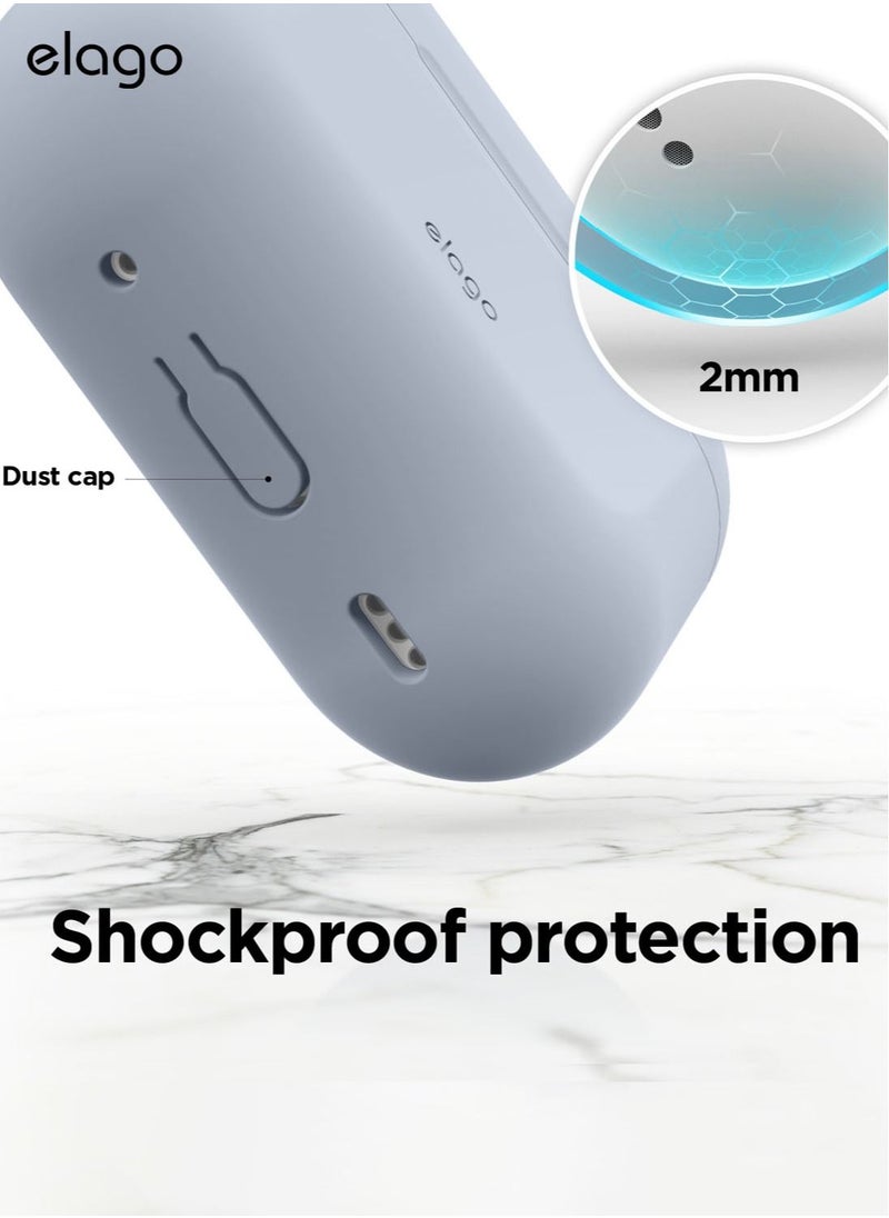Elago - Silicone Hang for Airpods Pro 2nd Gen (2022) Case Cover with Carabiner - Light Blue - Image 1
