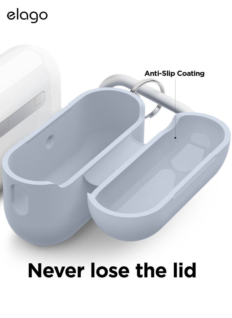 Elago - Silicone Hang for Airpods Pro 2nd Gen (2022) Case Cover with Carabiner - Light Blue - Image 1