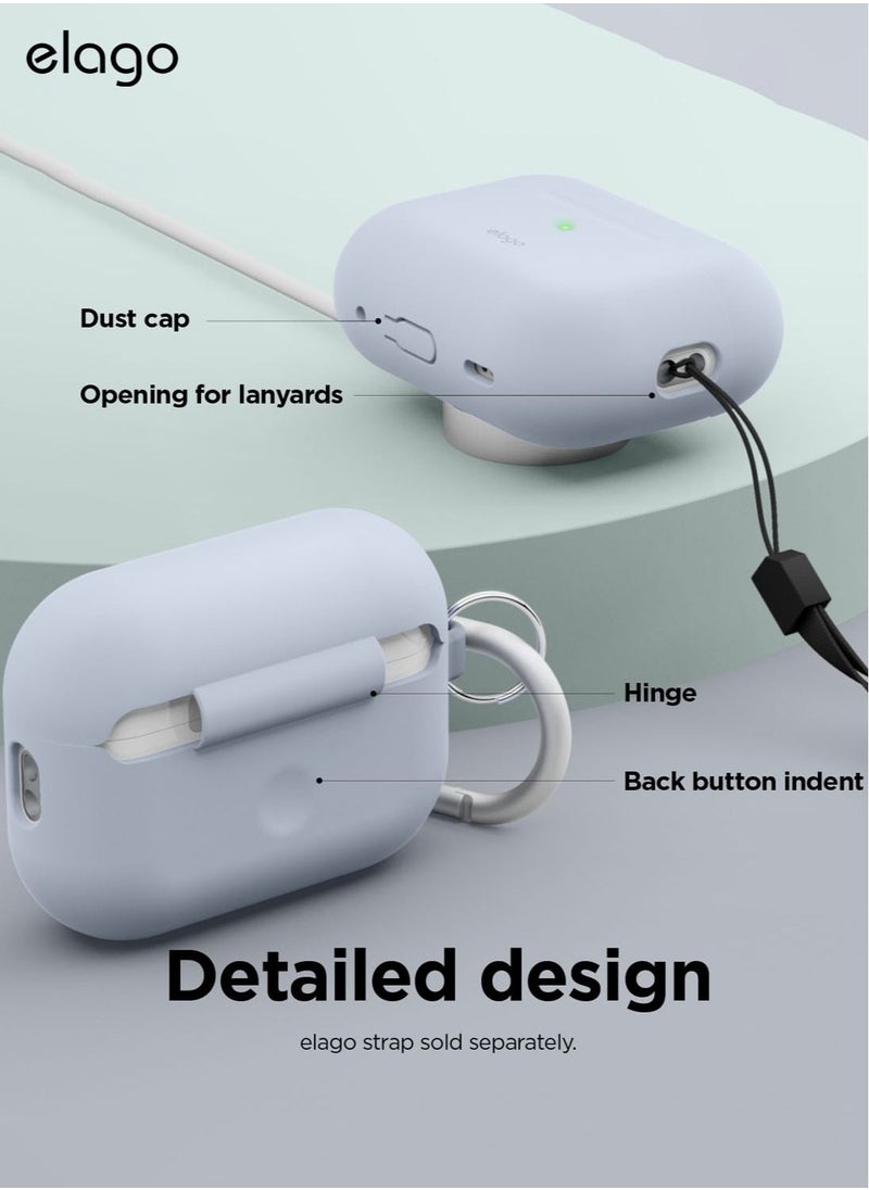 Elago - Silicone Hang for Airpods Pro 2nd Gen (2022) Case Cover with Carabiner - Light Blue - Image 1