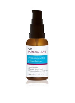 Manuka Lane Hyaluronic Acid Serum For Face And Neck With Collagen Manuka Honey & Chamomile Flower Extract : Plant Based Formula : Carefully Formulated To Keep Your Skin Young And Healthy!  - Image 1
