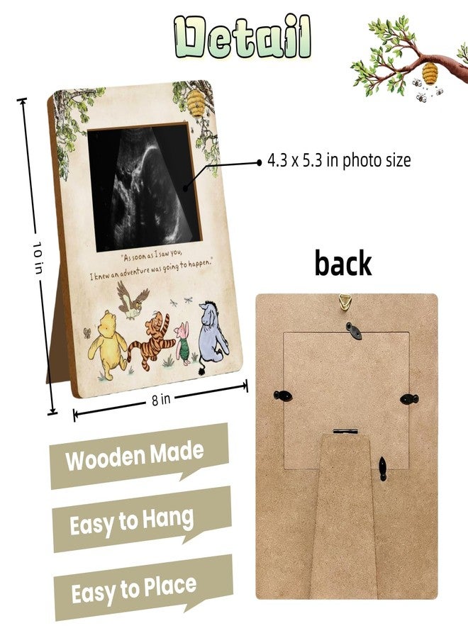 Unbala Winnie Ultrasound Picture Frame Baby Shower Decorations Wooden Pregnancy Keepsake Milestone Table Sign Gifts For Gender Reveal Nursery Room Decor - Image 2