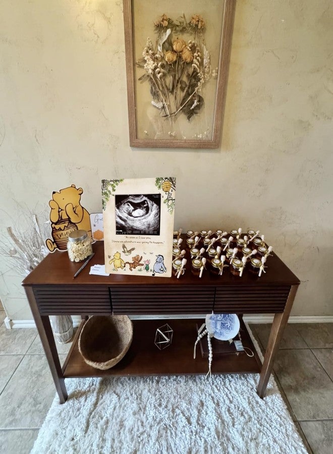 Unbala Winnie Ultrasound Picture Frame Baby Shower Decorations Wooden Pregnancy Keepsake Milestone Table Sign Gifts For Gender Reveal Nursery Room Decor - Image 3