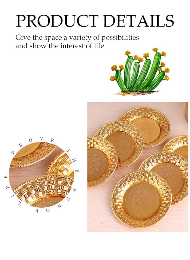 DUNISO 6pcs Dessert Plates Set Elegant Stainless Dessert Plate Set with Storage Rack Dinner Cake Dessert Snack Plate Storage Dried Fruit Plate Tasting Plate Display Stand for Family， Party， Picnic， Home - Image 5