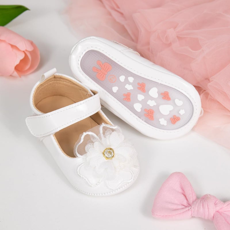 Meckior Infant Baby Girls Soft Sole Bowknot Princess Wedding Dress Mary Jane Flats Prewalker Newborn Light Baby Sneaker Shoes - Image 4