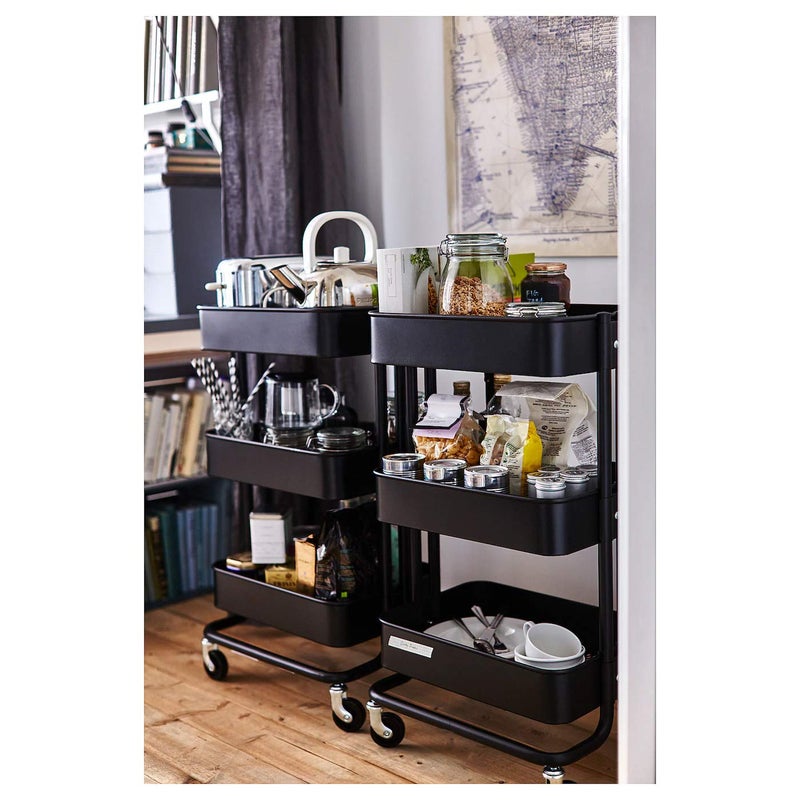 PANTH AASHRO MALL 3 Tier Utility Service Cart Rolling Storage Organizer Shelves Storage Utility Cart Kitchen Storage Rack with Wheels - Image 4