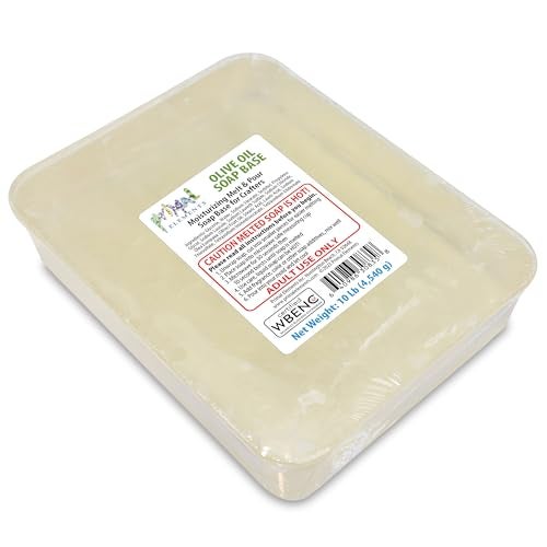 Primal Elements Olive Oil Soap Base - Moisturizing Melt and Pour Glycerin Soap Base for Crafting and Soap Making, Easy to Cut - 10 Pound - Image 1