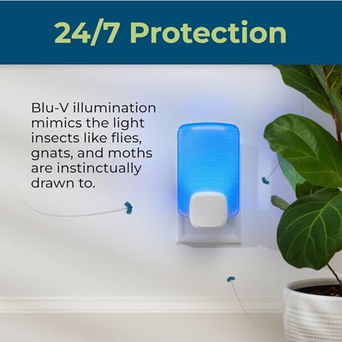 Wondercide - Flying Insect and Fly Trap - Indoor Bug Catcher for Fruit and House Flies, Gnats, Moths, and Mosquitoes - Starter Kit for Home and Kitchen - 1 Plug-in Light and 1 Cartridge - Image 3