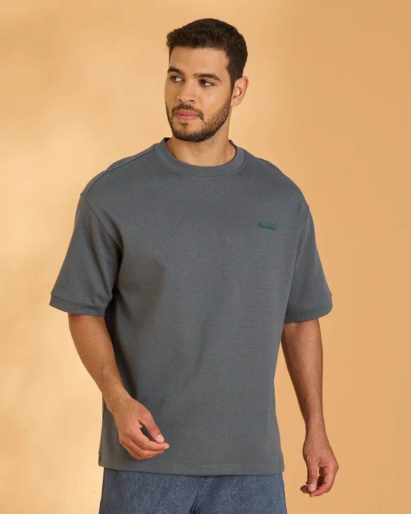 Redtag Men Grey Lounge T-Shirt