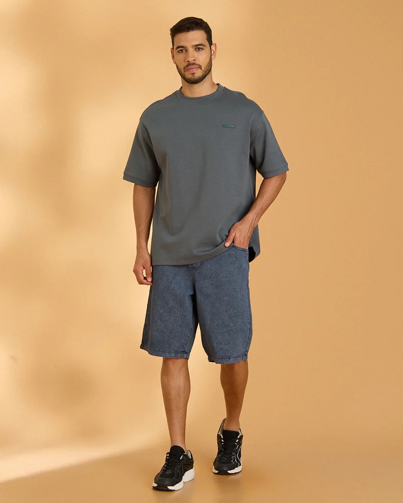 Redtag Men Grey Lounge T-Shirt