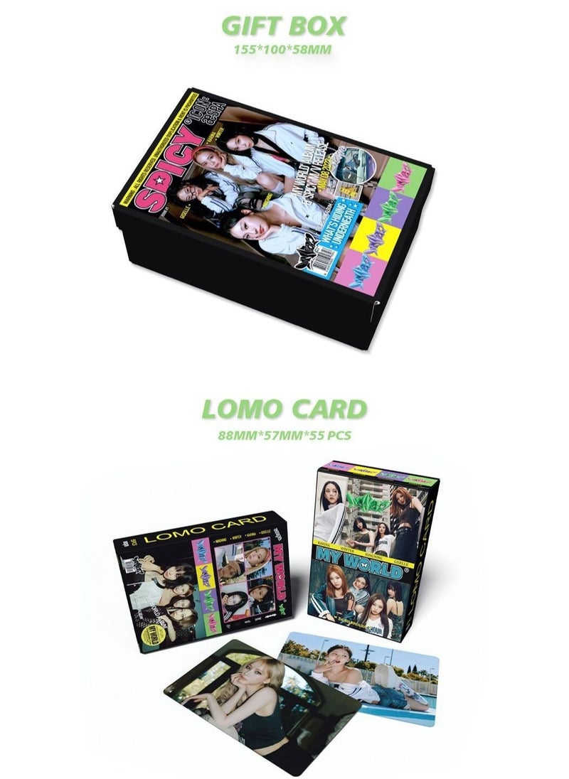 Generic Aespa  New Album MY WORLD Gift Box Set With Lomo Cards, Acrylic Stand, Hand Account Tape, Lanyard, Stickers, Photo Card  - Image 2