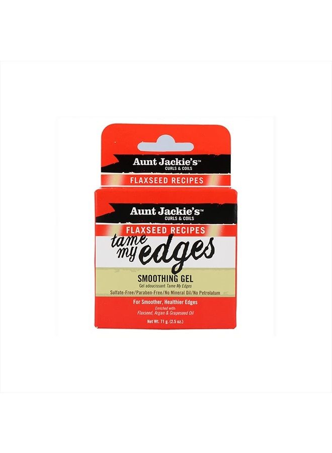 Flaxseed Recipes Tame My Edge Smoothing Hair Gel for Smoother, Healthier Edges, Enriched with Flexseed, Argan and Grapeseed Oil, 2.5 oz