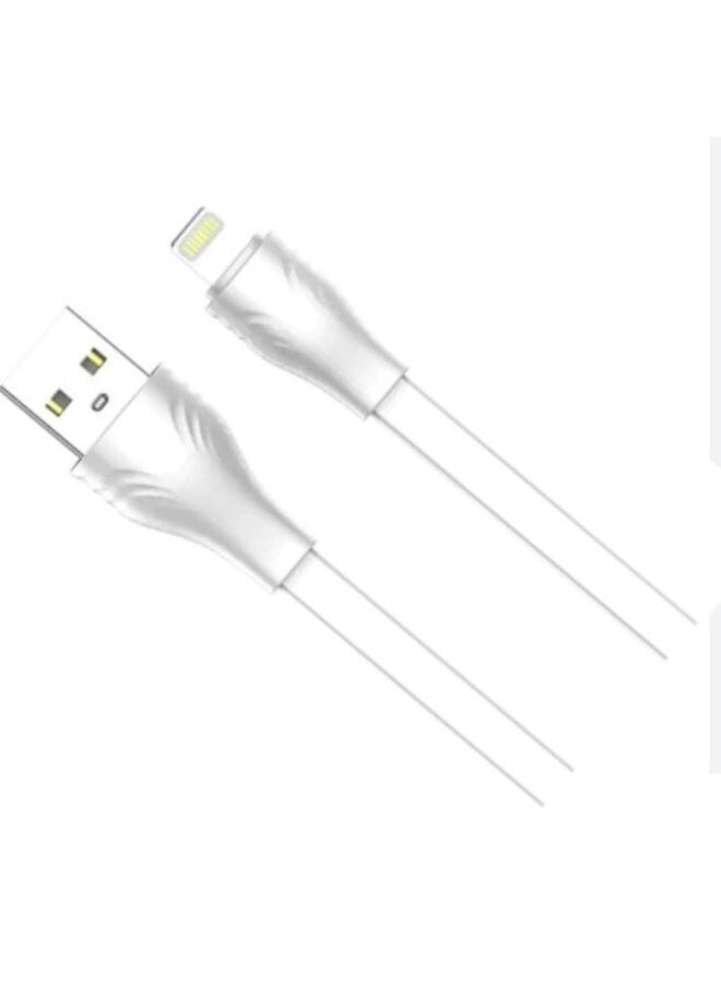 LDNIO - LS551 Fast Charging Data Cable Lightning To USB-A, 1M Length And 2.1 Current Max - White - Image 1