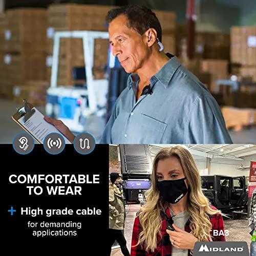 Midland – BA3 Concealed Headset for Business Radios – Clear Earpiece with Push to Talk Microphone - Image 4