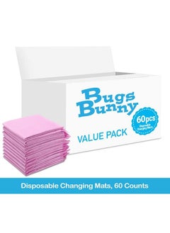 Bugs Bunny Disposable Changing Mats, 60 Counts, Soft Waterproof Mat, Portable Leak Proof Changing Mat, New Mom Leak-Proof Under pad, Mattress Table Protector Pad  - Image 2