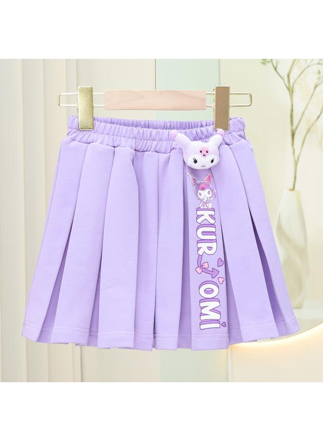 Autumn And Winter New Girls' Pleated Skirt Western Style Fashionable All-match Short Skirt Children's Outer Wear Skirt Cartoon Children's Clothing 
