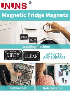 UNUNS Dishwasher Magnet,2PCS Clean Dirty Magnet For Dishwasher,Upgrade Super Strong Magnet,Easy To Read Non-Scratch Magnetic Silver Indicator Sign With Clear,Black  - Image 5