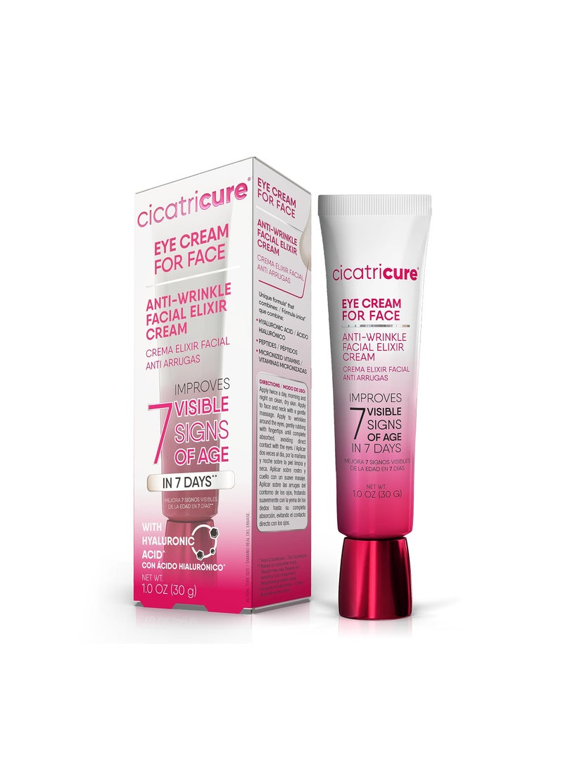 CICATRICURE Cicatricure Eye Cream for Face: 7-in-7 Anti-Wrinkle, Peptides & Vitamins Reduce 7 Aging Signs in 7 Days, Hydrating, Oil-Free, 1oz 