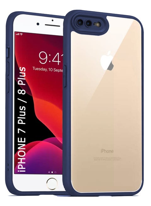 Bumper Protective Case for Iphone 7/8 Plus Silicone TPU Bumper Ultra Durable Ultra-Safe Camera Optimum Solution (Blue)