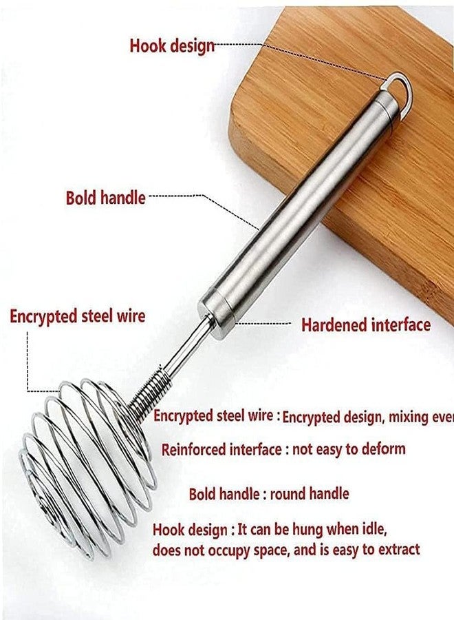 Minitul Stainless Steel Handheld Steel Wire Egg Whisk Hand Egg Mixer for Family Restaurant Kitchen, Eggbeater Whisking Blender Stirring Beater Mixer (Silver / 1 Pcs) - Image 2