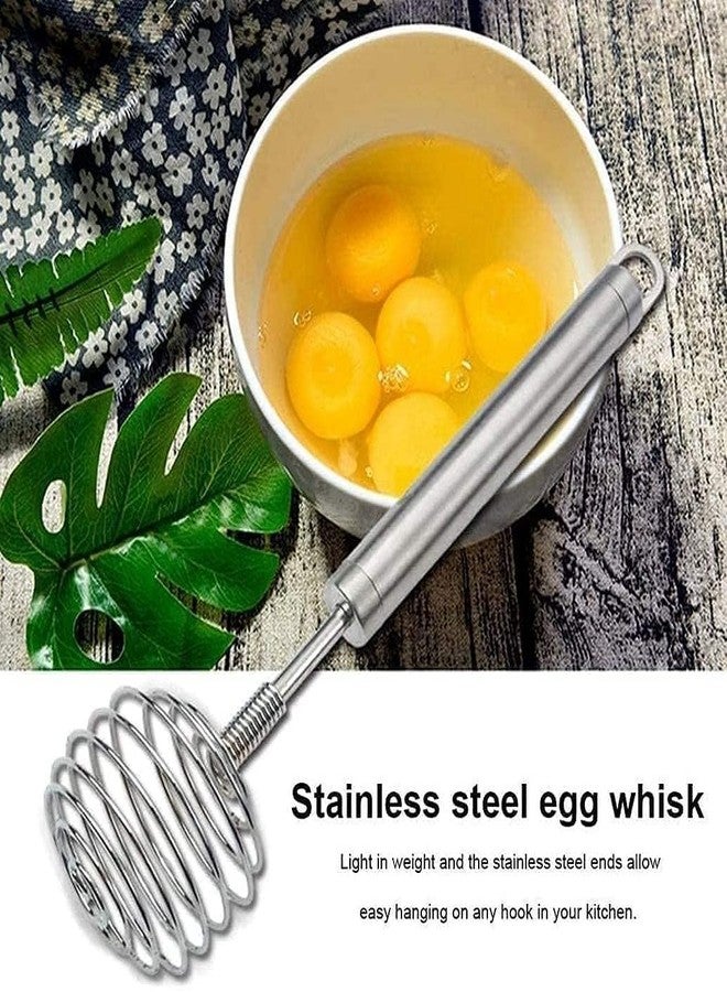 Minitul Stainless Steel Handheld Steel Wire Egg Whisk Hand Egg Mixer for Family Restaurant Kitchen, Eggbeater Whisking Blender Stirring Beater Mixer (Silver / 1 Pcs) - Image 5