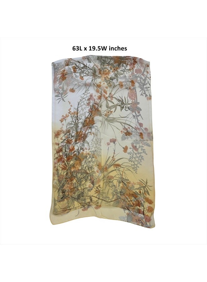allydrew Wrapables Lightweight Sheer Silky Feeling Georgette Scarf, Yellow Marigolds - Image 2