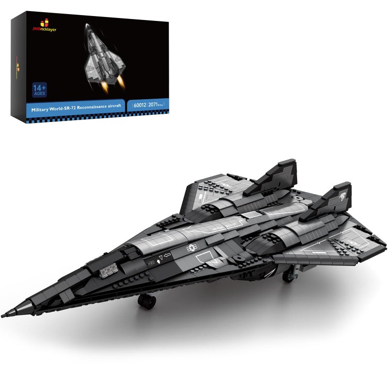 JMBricklayer Military Plane Building Blocks Set 60012 Cool SR72 Eagle Reconnaissance Aircraft Building Toys Set Collectible and Display Airplane Model Ideal Gift for Adult Military Fans - Image 3