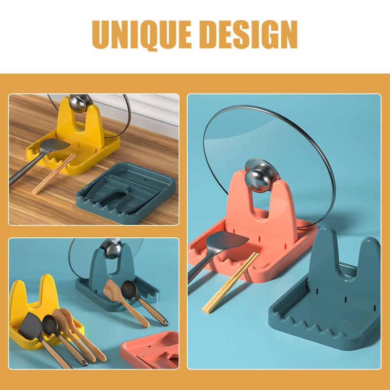 Foldable Kitchen Pot Lid Rack with Spoon Rest and Cutting Board Holder 3PCS Set - Image 4