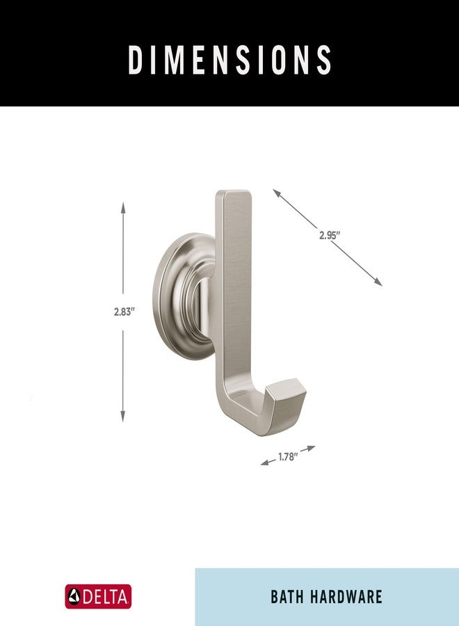 DELTA FAUCET 78935-SS Tetra Double Towel Hook Bath Hardware Accessory in Stainless Steel - Image 5