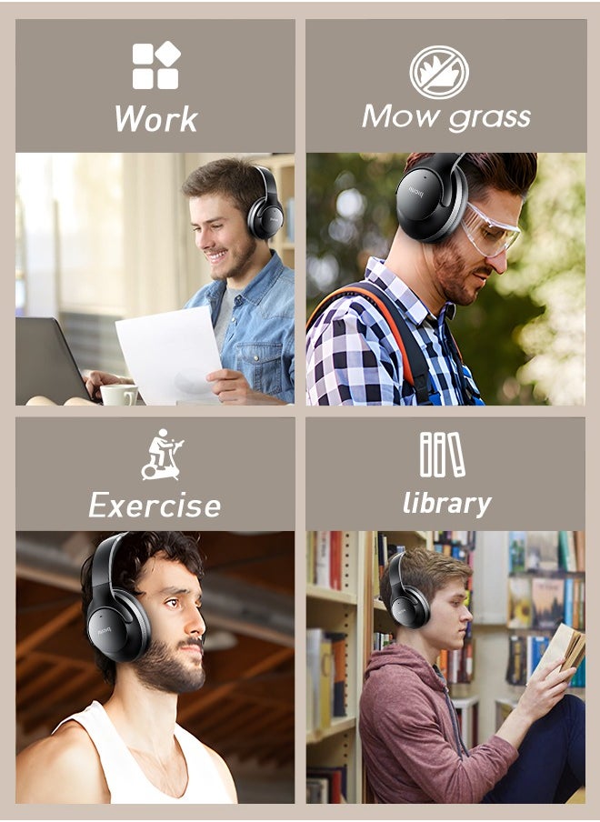 Picun - Foldable ANC Headphones, Wireless Over Ear HiFi Stereo Headphones ,Bluetooth 5.3 headset with Mic, Hi-Res Audio, Voice Control, Comfortable Fit, 90H Playtime - for Phone,PC,Music Player - Image 1