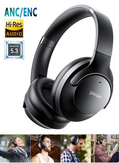 Foldable ANC Headphones, Wireless Over Ear HiFi Stereo Headphones ,Bluetooth 5.3 headset with Mic, Hi-Res Audio, Voice Control, Comfortable Fit, 90H Playtime - for Phone,PC,Music Player