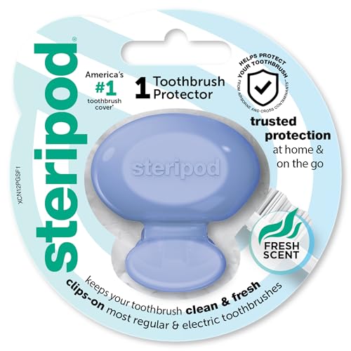 Steripod Clip-On Toothbrush Protector, Keeps Toothbrush Fresh and Clean, Fits Most Manual and Electric Toothbrushes, 1 Count - Image 1