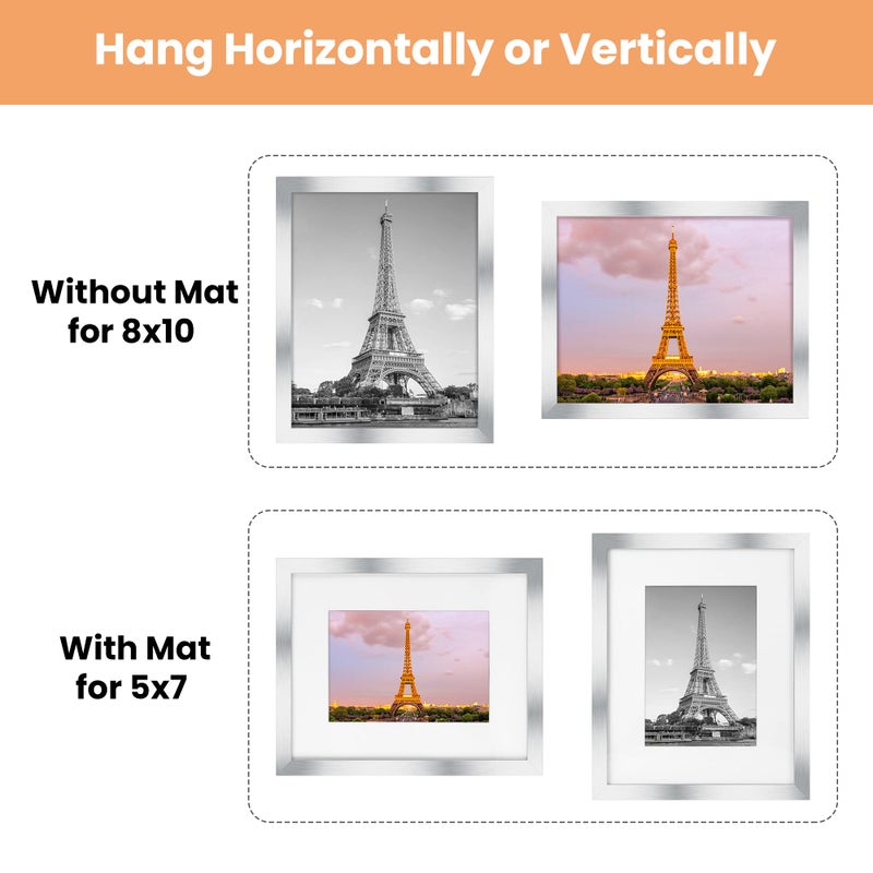 أبس سيمبلز مجموعة إطار صورة 8x10 صورة من 5 صور عرض 5 × 7 مع حصيرة أو 8x10 بدون إطارات صور حائط - Image 5