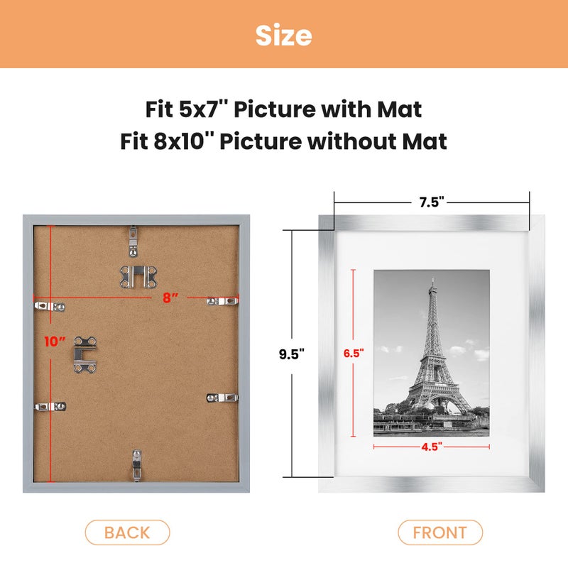 أبس سيمبلز مجموعة إطار صورة 8x10 صورة من 5 صور عرض 5 × 7 مع حصيرة أو 8x10 بدون إطارات صور حائط - Image 4