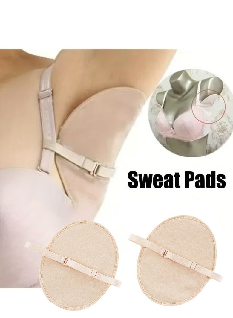 OMEVE 1pair Washable Underarm Sweat Pads, Armpit Sweat Absorbing Guards, Dress Sweat Perspiration Pads - Image 1